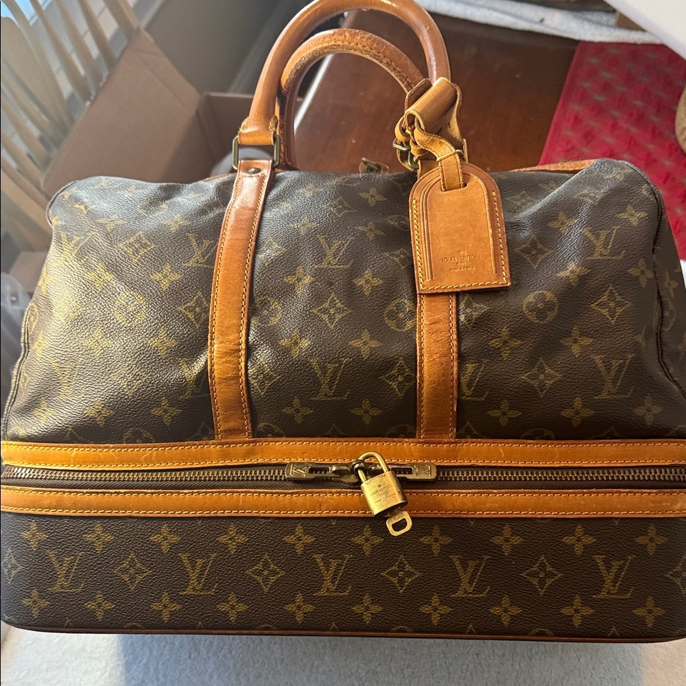 Louis Vuitton Monogram Canvas Travel Bag Brown and Tan